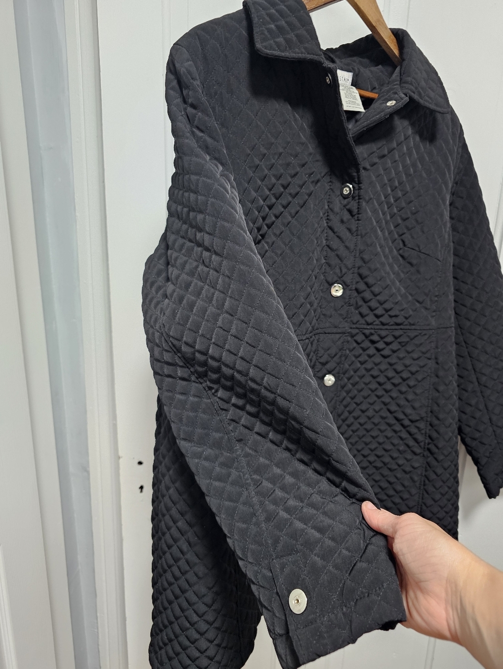 White Stag Black Quilted Button-Front Jacket